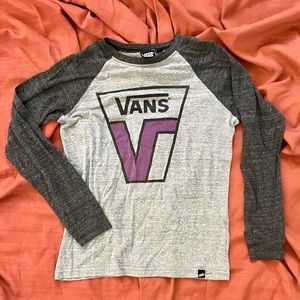Vintage Vans Boys XL Gray and Purple Long Sleeve.